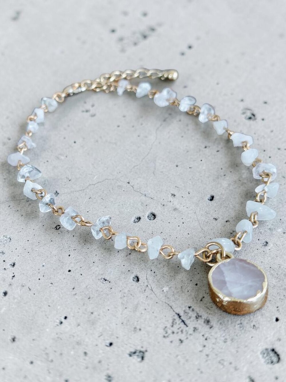 Rose Quartz Crystal Chip Bracelet/Anklet